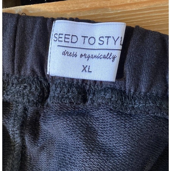 NEW Seed To Style Solid French Terry Pull On Pants Size XL Women’s Black - Picture 3 of 10